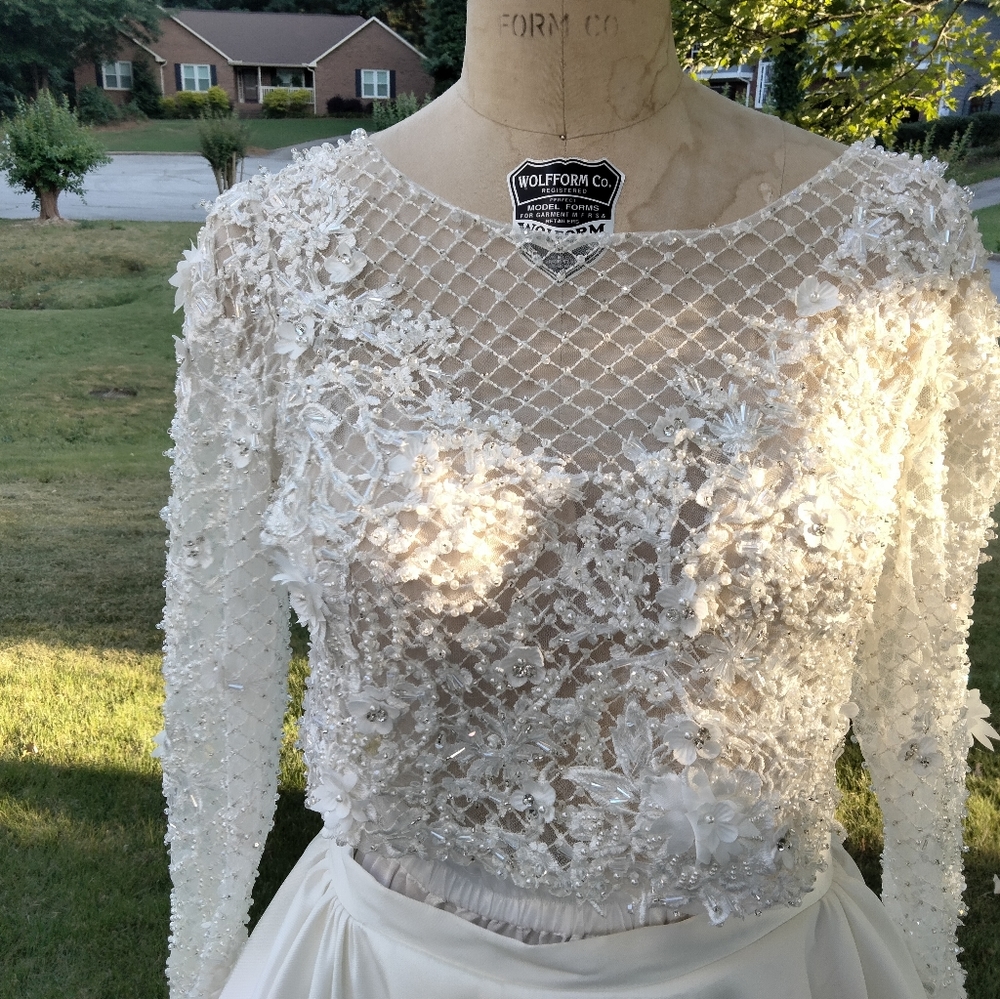 Vasylkov (2pcs)Wedding Gown Sz US 14 IVORY WITH RHINESTONES